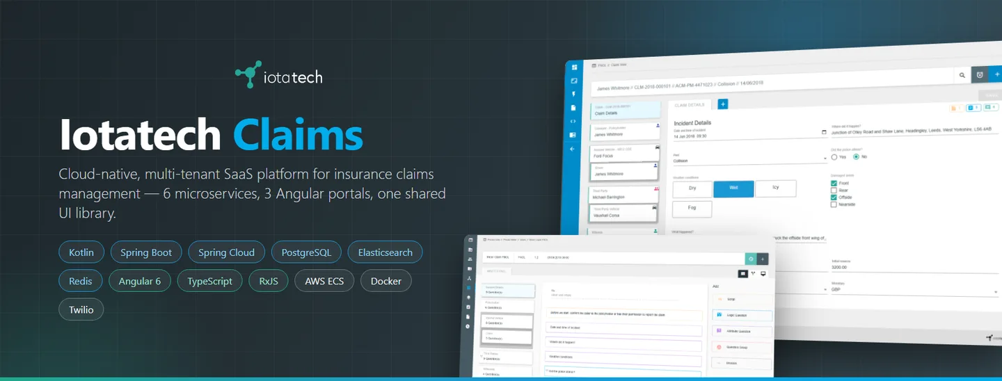 Iotatech Claims (CLM) — cloud-native SaaS platform for insurance claims management